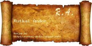 Rutkai Andor névjegykártya