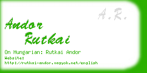 andor rutkai business card